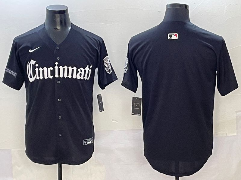 Men 2025 Cincinnati Reds Blank Black Five generations Joint Name Nike MLB Jersey style 3